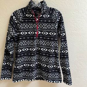 Eddie Bauer, fleece quarter zip pullover.Size M. Aztec design